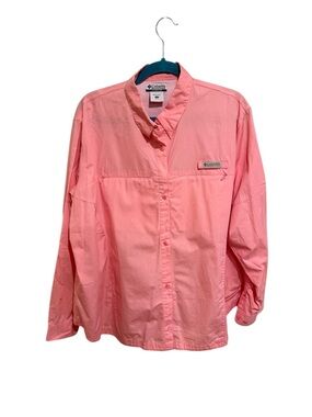Classic Columbia 100% Cotton Pink Mesh-Lined Women's Outdoor Shirt - Size 3X